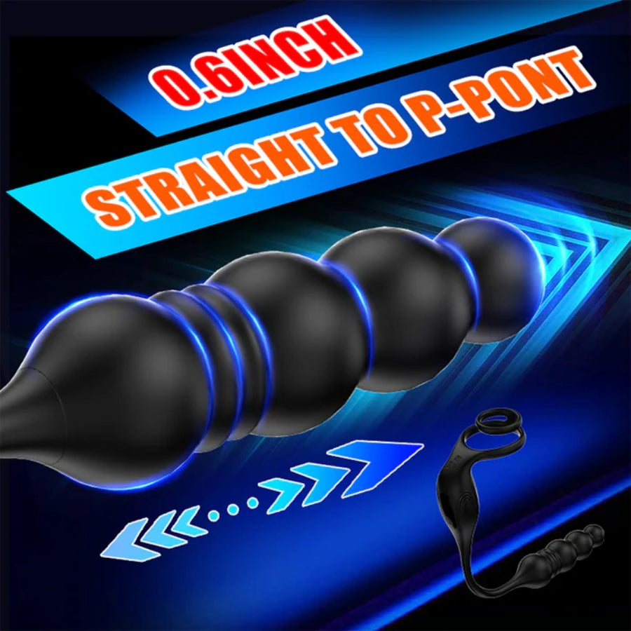 The Vibrating Cock and Ball Ring with Prostate Massager