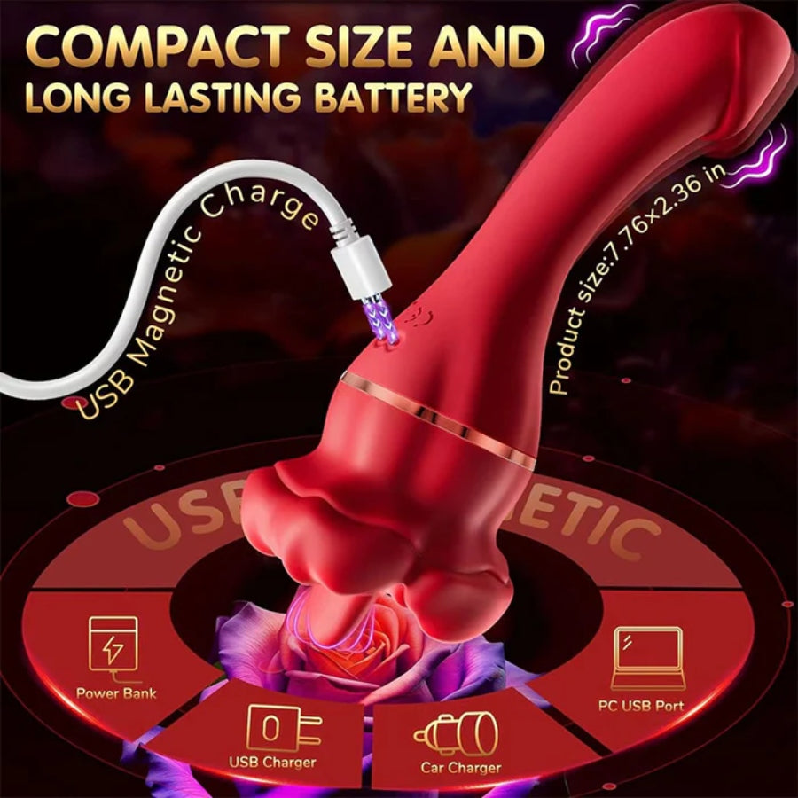 The Double-head Tongue Licking G-spot Vibrator