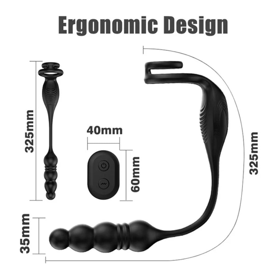 The Vibrating Cock and Ball Ring with Prostate Massager